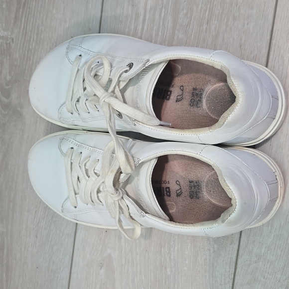 Birkenstock Women White Leather Lace Up Sneakers Shoes Sz 38/7 Regular - Picture 7 of 13